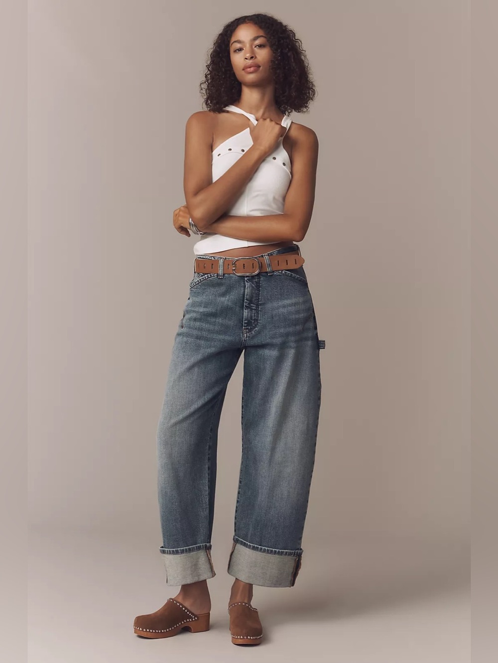 Anthropologie Pilcro Kayden Carpenter Barrel Jeans -  Size 26P | Blue Sands Wash - Picture 2 of 16